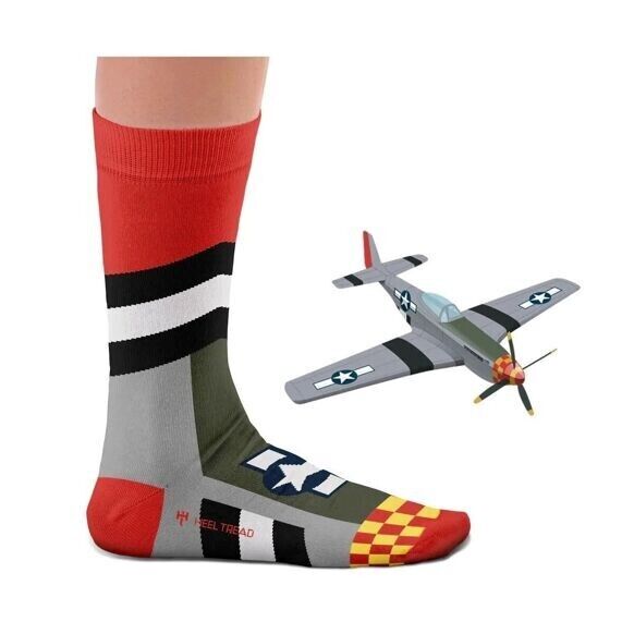 P51 Mustang Old Crow Socks - Ten Tiny Toes Socks