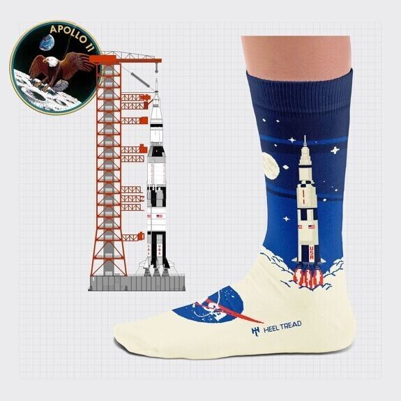 NASA Saturn V Rocket Socks - Ten Tiny Toes Socks